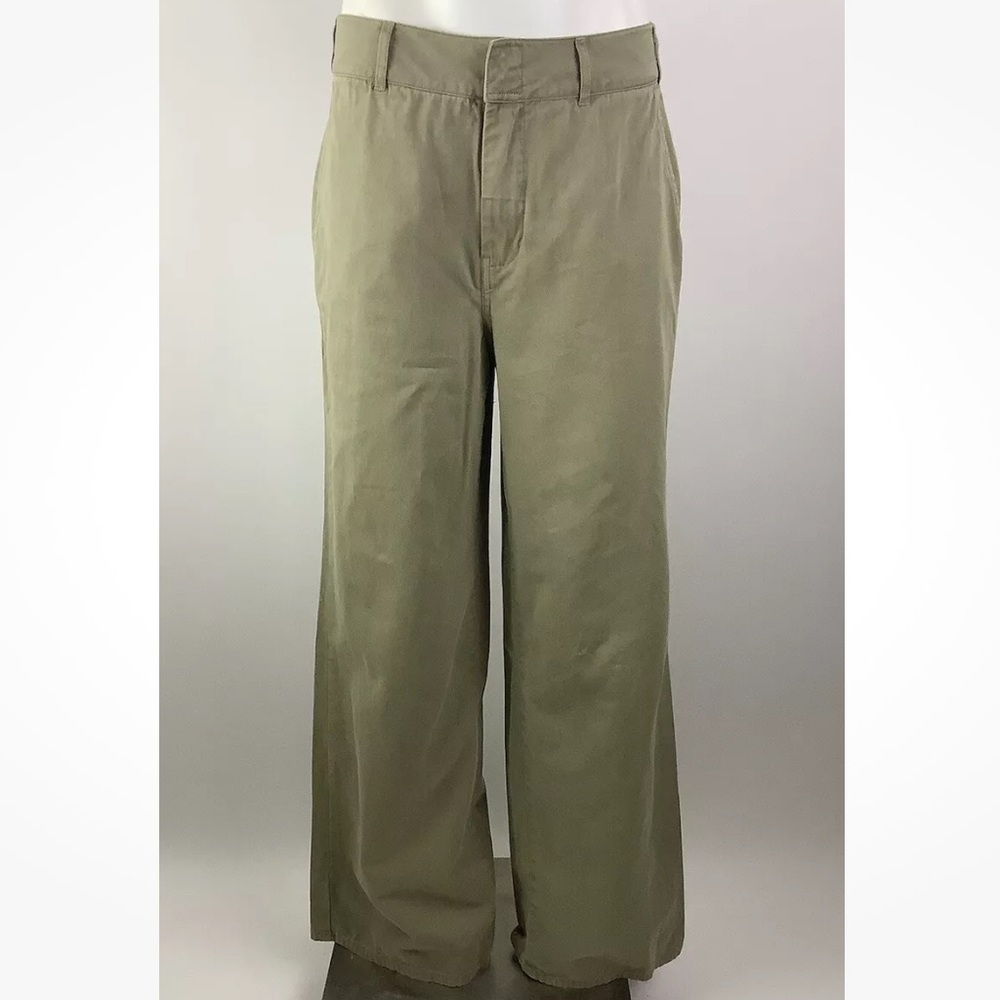 Good American Sz 8 Relaxed Wide Leg Skate Pants Tan 100% Cotton Casual Style